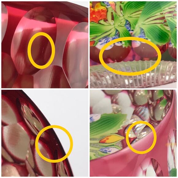 Perthshire 1994G Overlay Bouquet Lampwork Flower Geometric Faceting Paperweight - Picture 14 of 16